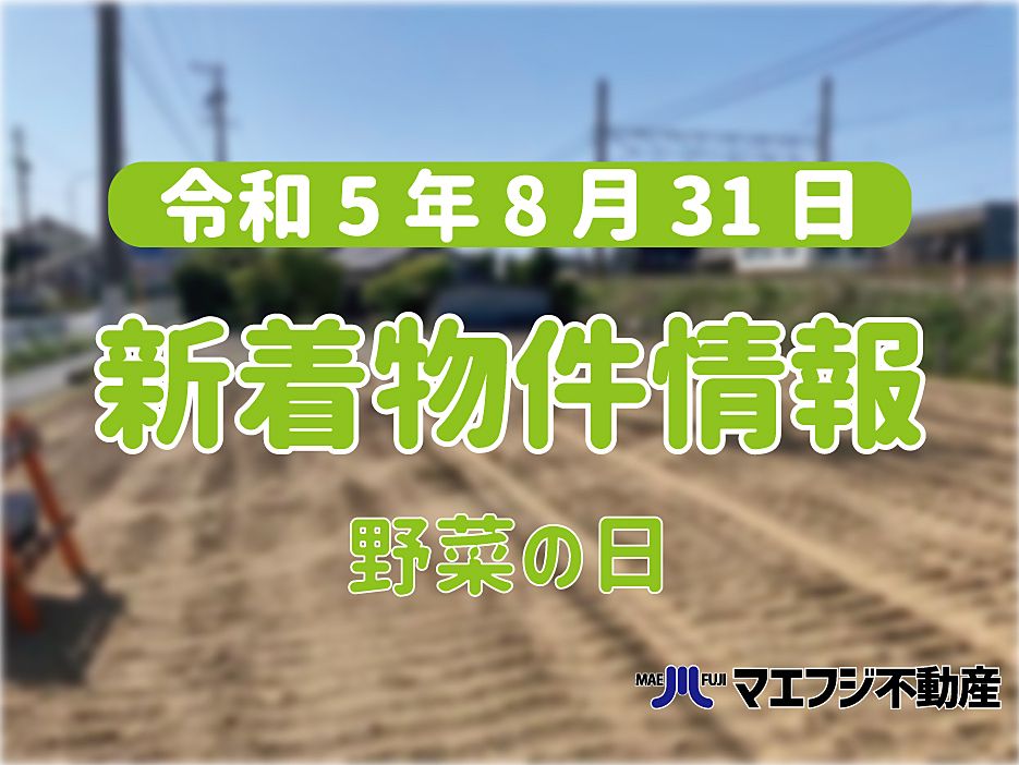 【8月31日】本日の新着物件情報【野菜の日】